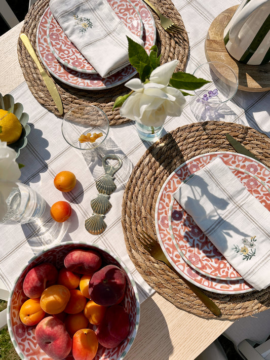 Assiette FLEUR (rose et orange)