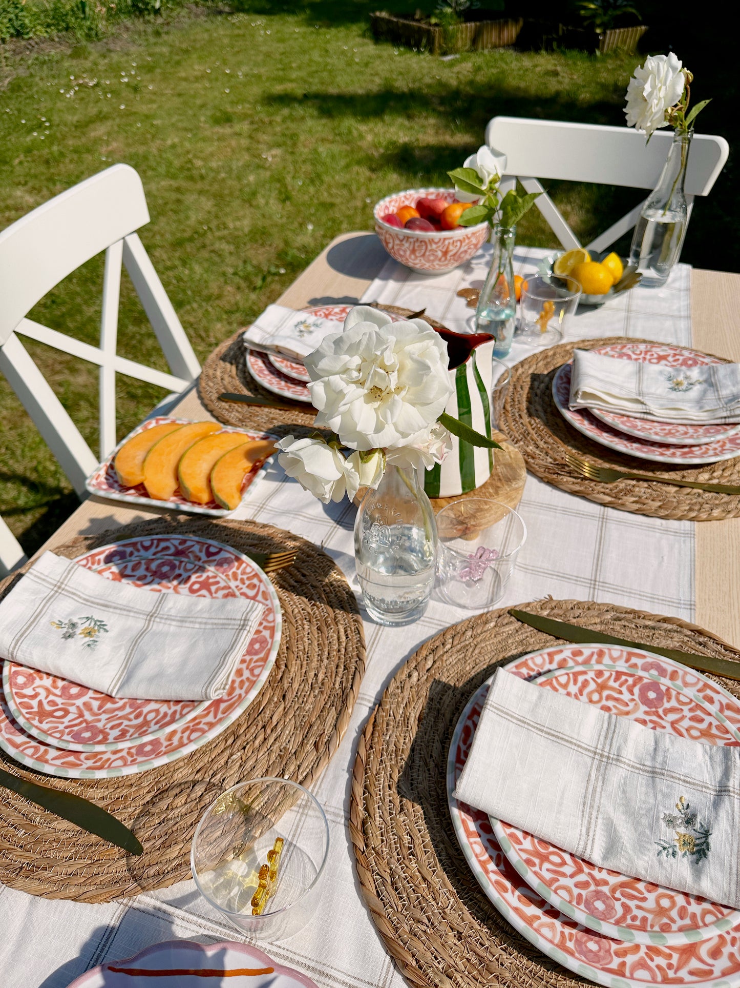 Assiette FLEUR (rose et orange)