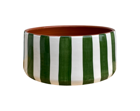 Grand saladier à rayures - VERT