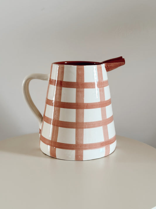 Pichet quadrillé 2L - TERRACOTTA