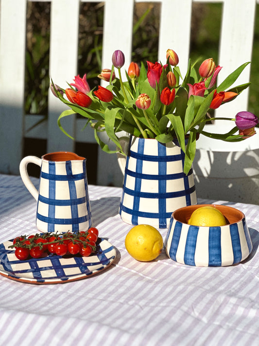 Petite assiette quadrillée - BLEU