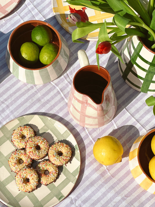 Petite assiette quadrillée - SAUGE
