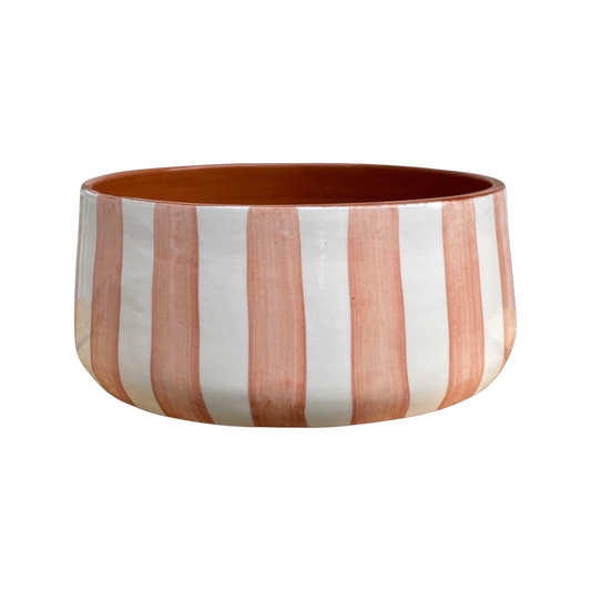 Grand saladier à rayures - TERRACOTTA