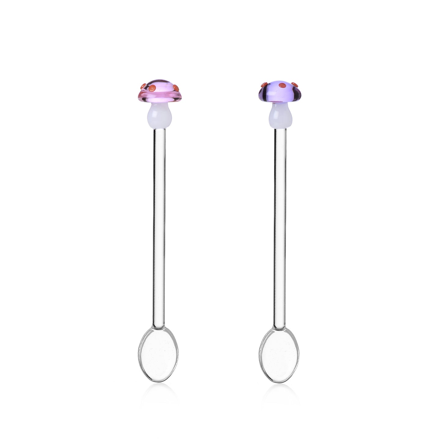 Set de 2 cuillères à café CHAMPIGNON - mauve et rose