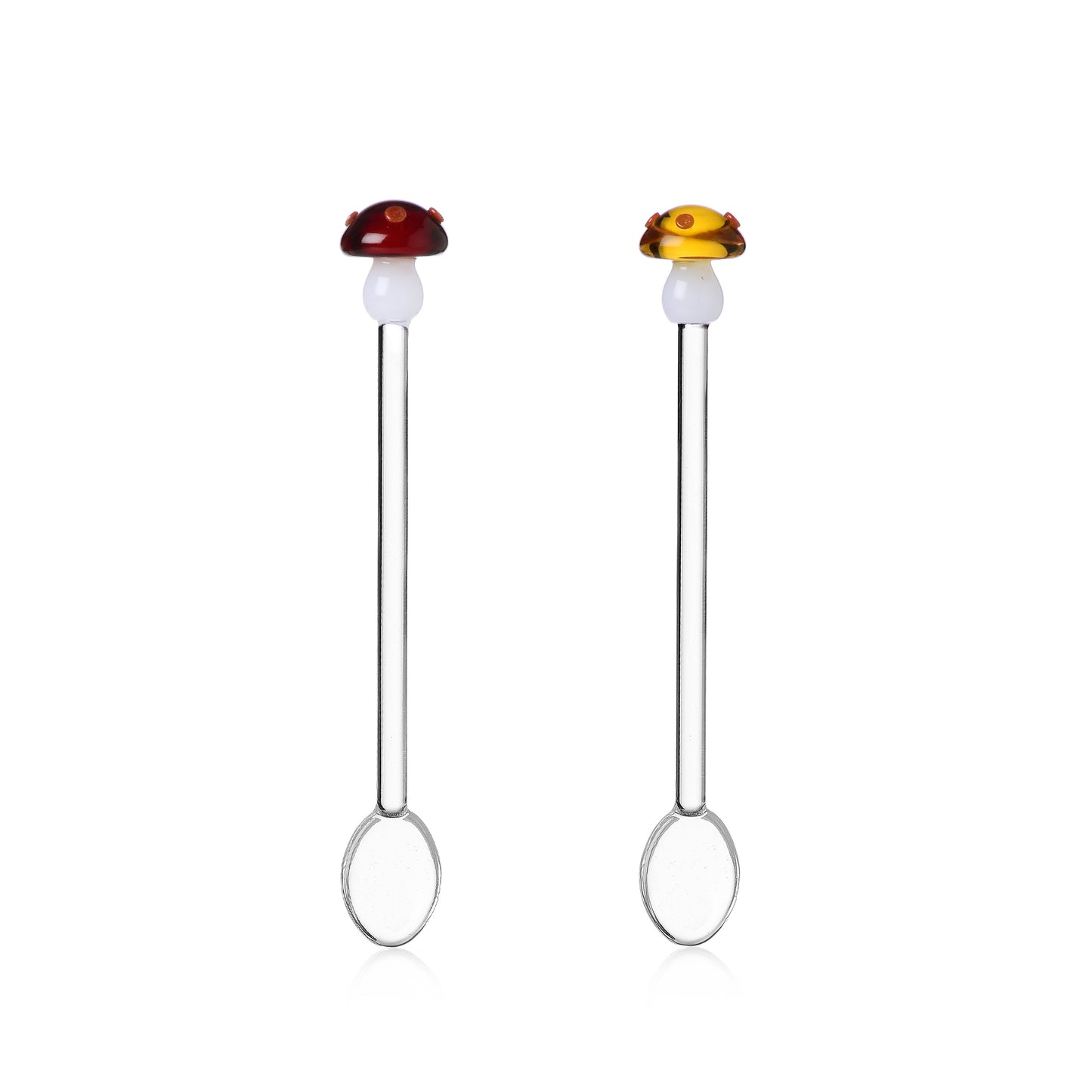 Set de 2 cuillères à café CHAMPIGNON - ambre et rouge