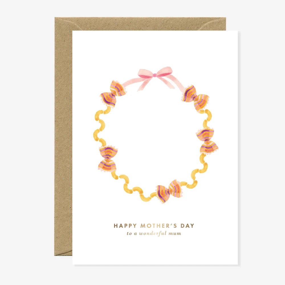 Carte Fête des mères | Collier de pâtes