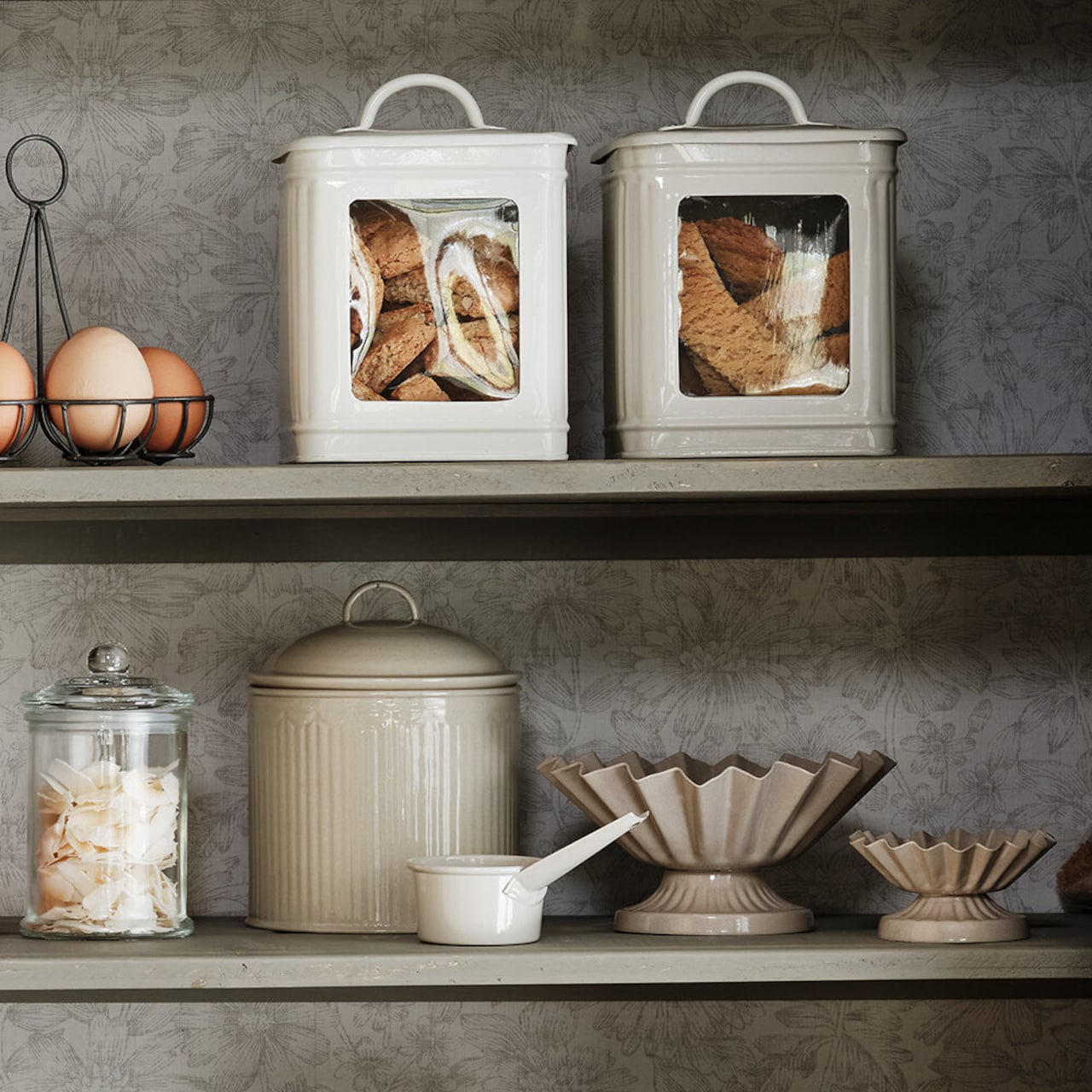 Bols sur pied ELNA - beige (set de 3)