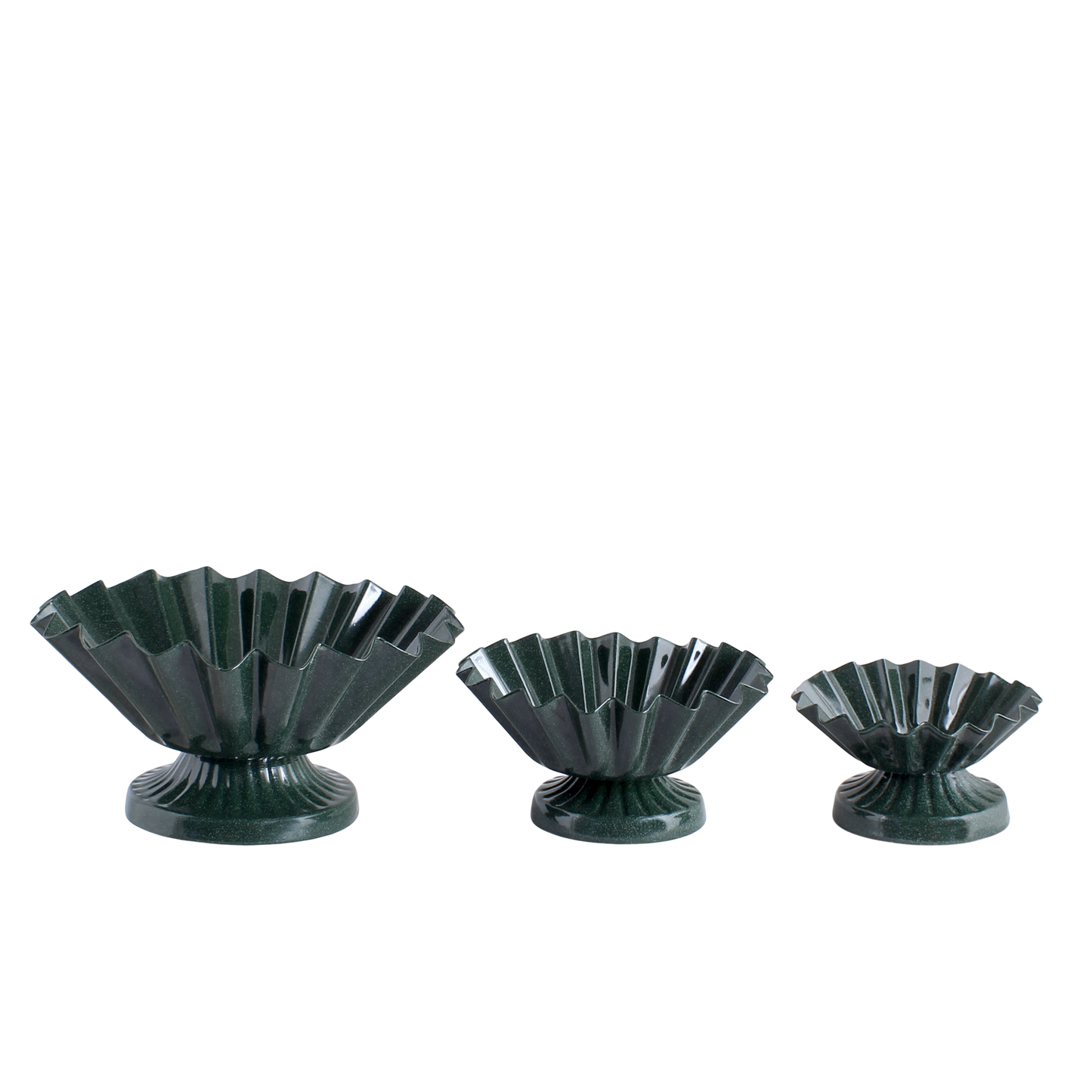 Bols sur pied ELNA - vert foncé (set de 3)