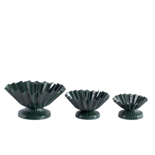 Bols sur pied ELNA - vert foncé (set de 3)
