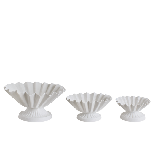 Bols sur pied ELNA - blanc (set de 3)