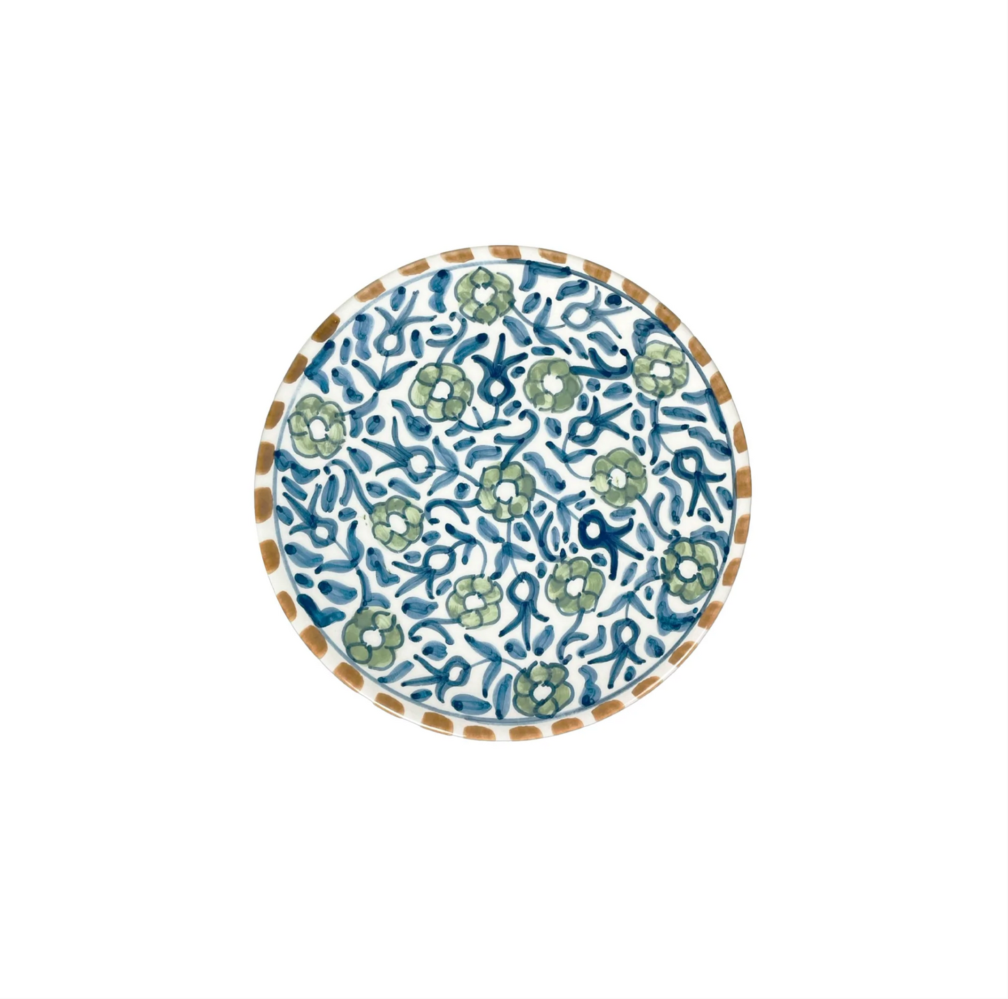 Assiette FLEUR (bleu et gris)