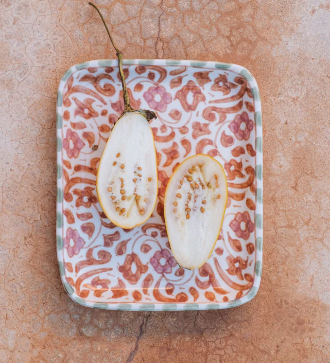 Petit plateau FLEUR (rose et orange)