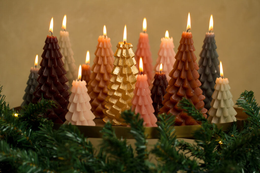 Bougie sapin - Rose pâle