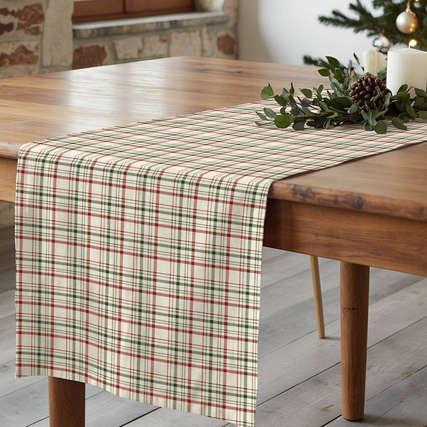 Chemin de table - TARTAN BEIGE