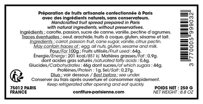 Confiture Carotte - Passion - Vanille (250g)