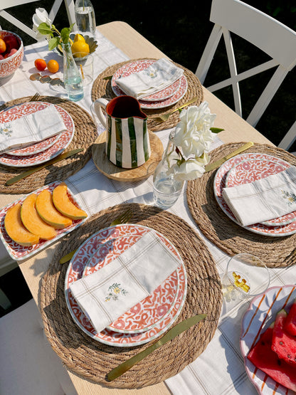 Assiette FLEUR (rose et orange)