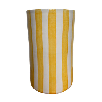 Vase à rayures - JAUNE