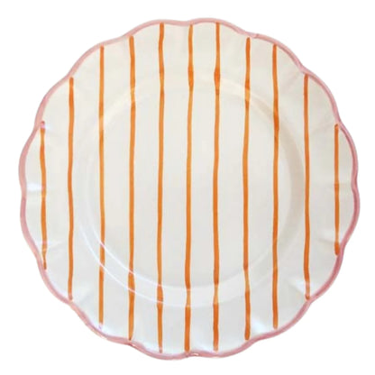 Assiette rayures oranges JOYOUS
