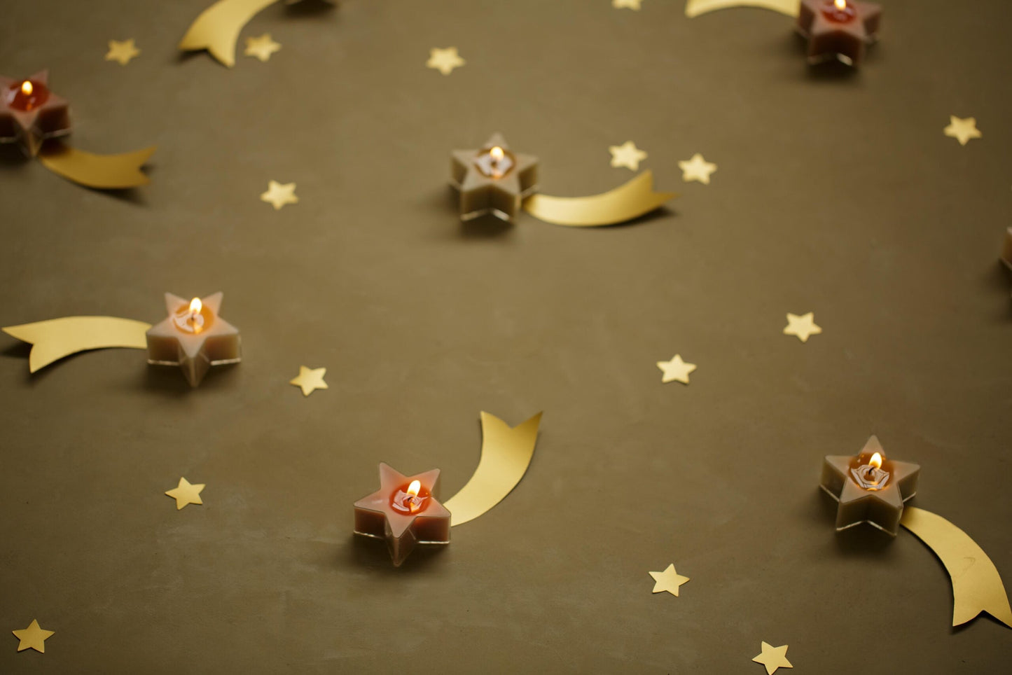 Bougies étoiles (lot de 5) - pistache