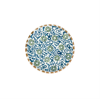 Assiette FLEUR (bleu et gris)