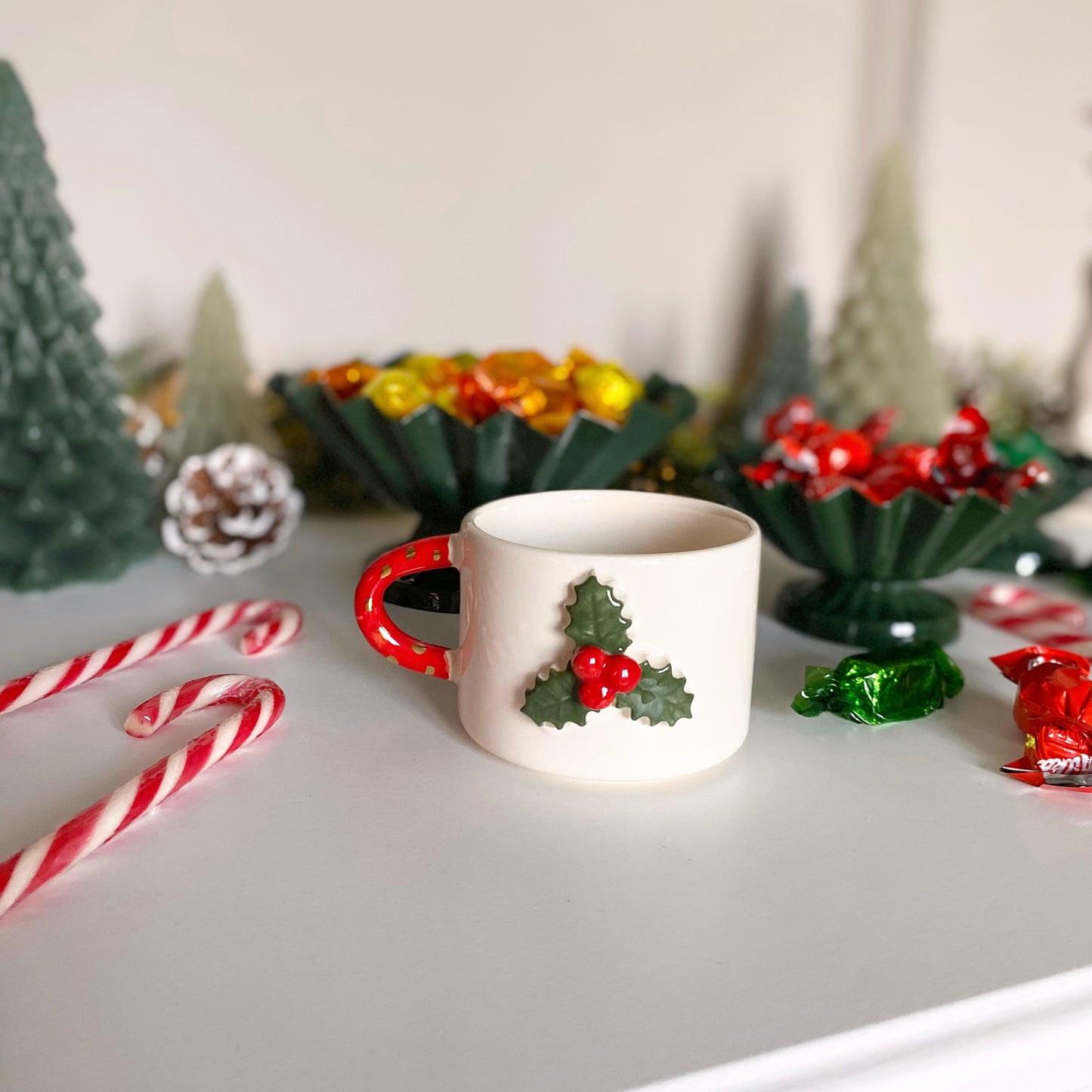 Box cadeau de Noël | Tasse "houx" + cracker thés